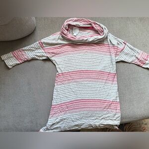 Sunday Pink and Gray Striped Kids Sweater